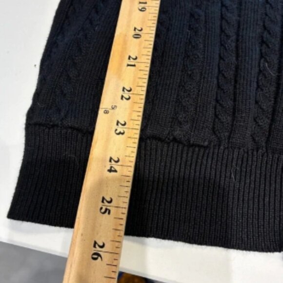 VTG Burberry Black Cable Knit Cardigan Sz 40 - Picture 8 of 8
